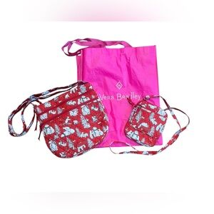 NWOT Vera Bradley large bag and smaller crossbody with ID holder & Tote